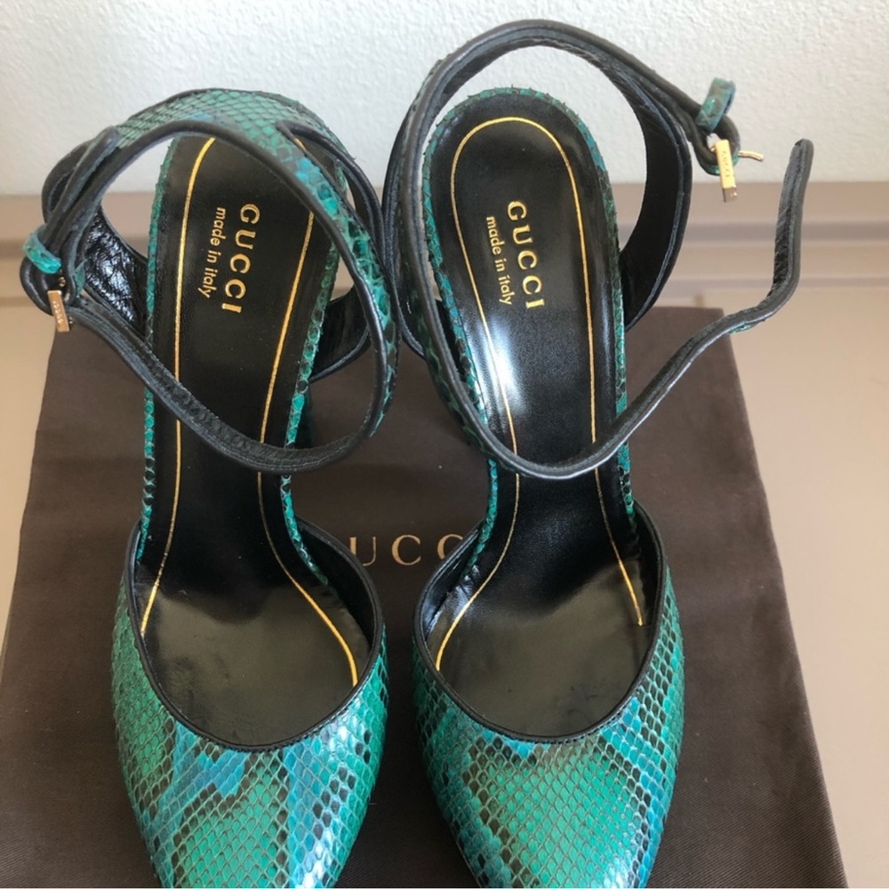 Gucci Huston Python Platform Pumps 39.5 EU - Picture 4 of 8